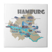 Hamburg-Karten-Überblick Fliese (Vorderseite)