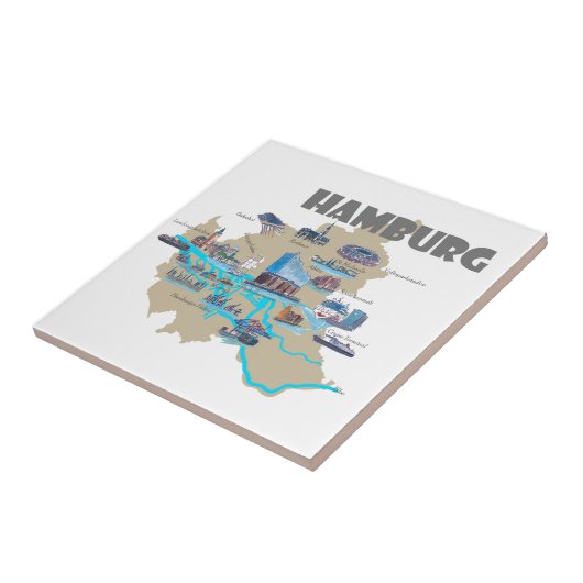 Hamburg-Karten-Überblick Fliese (Seite)