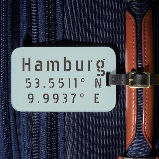 Hamburg Latitude Longitude Gepäckanhänger (Vorderseite Insitu 4)