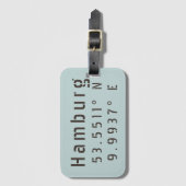 Hamburg Latitude Longitude Gepäckanhänger (Vorderseite Vertikal)