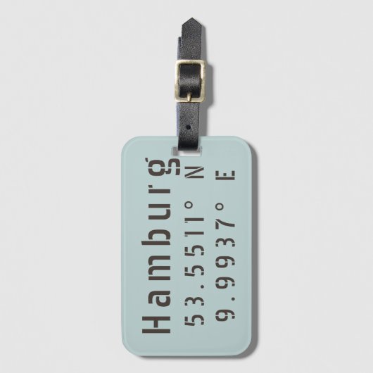 Hamburg Latitude Longitude Gepäckanhänger (Vorderseite Vertikal)