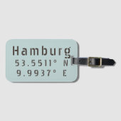 Hamburg Latitude Longitude Gepäckanhänger (Vorderseite (Horizontal))