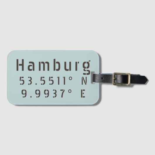 Hamburg Latitude Longitude Gepäckanhänger (Vorderseite (Horizontal))
