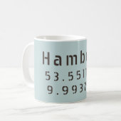 Hamburg Latitude Longitude Kaffeetasse (Vorderseite Links)