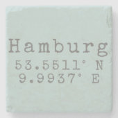 Hamburg Latitude Longitude Steinuntersetzer (Vorderseite)