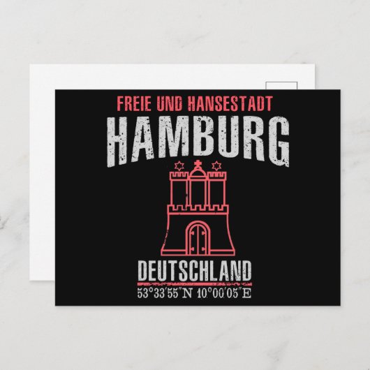 Hamburg Postkarte (Vorne/Hinten)