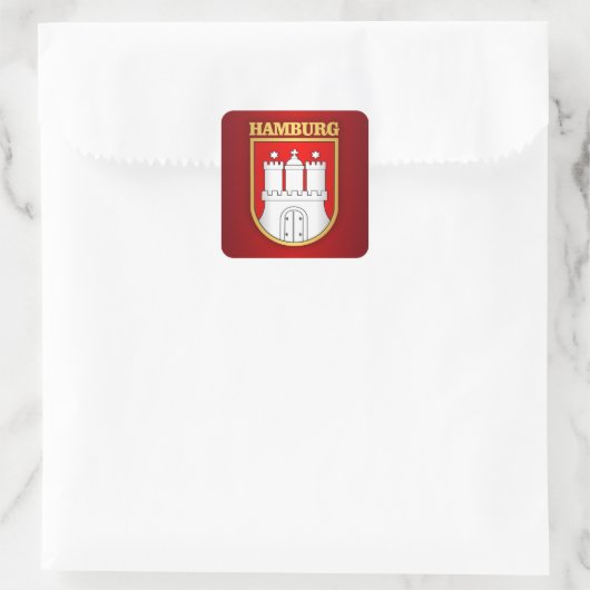 Hamburg Quadratischer Aufkleber (Tasche)