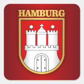 Hamburg Quadratischer Aufkleber (Vorderseite)