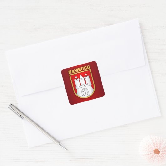 Hamburg Quadratischer Aufkleber (Umschlag)