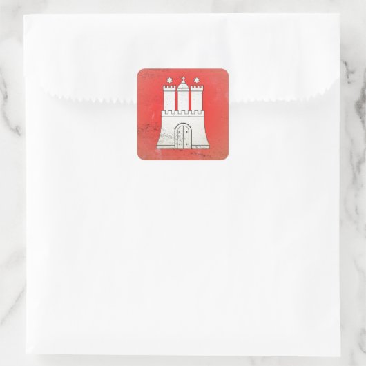Hamburg Quadratischer Aufkleber (Tasche)
