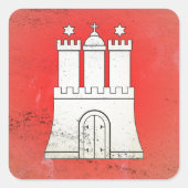 Hamburg Quadratischer Aufkleber (Vorderseite)