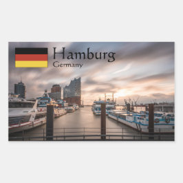 Hamburg Rechteckiger Aufkleber