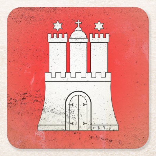 Hamburg Rechteckiger Pappuntersetzer (Vorderseite)