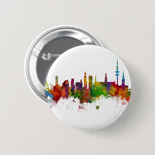 Hamburg Skyline Button (Vorne & Hinten)