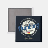Hamburg Skyline Deutschland Vintag Holiday Souveni Magnet (Vorderseite/Rückseite)