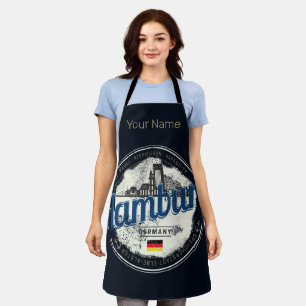 Hamburg Skyline Deutschland Vintag Holiday Souveni Schürze