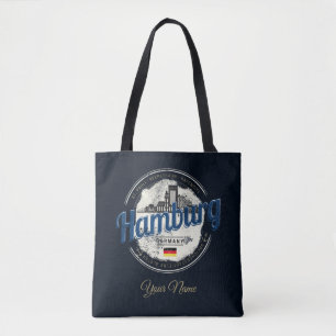 Hamburg Skyline Deutschland Vintag Holiday Souveni Tasche