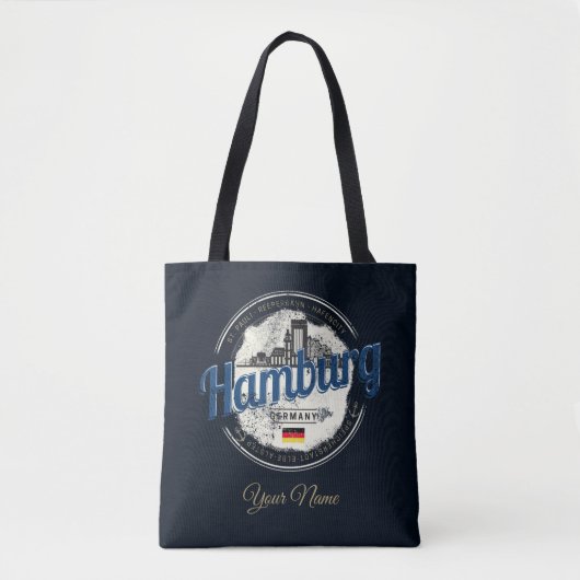 Hamburg Skyline Deutschland Vintag Holiday Souveni Tasche (Vorderseite)