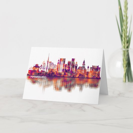 Hamburg Skyline Feiertagskarte (Vorderseite)