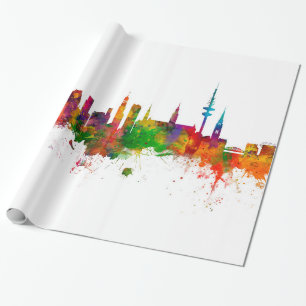 Hamburg Skyline Geschenkpapier