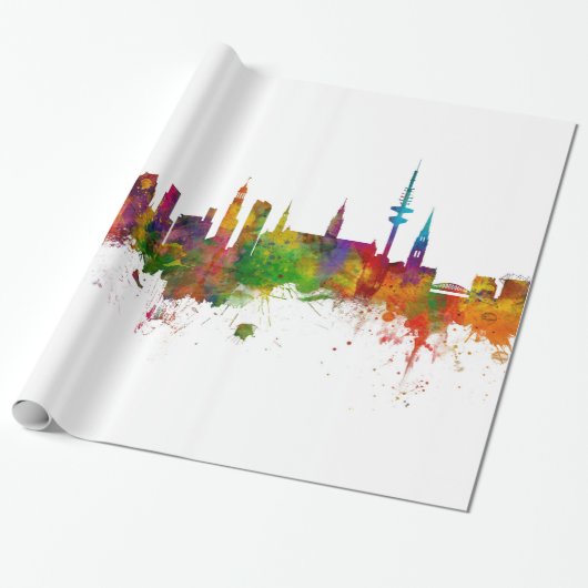 Hamburg Skyline Geschenkpapier (Ungerollt)