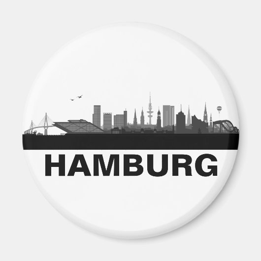 Hamburg Skyline Kühlschrank Magnet (Vorne)