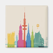 Hamburg Skyline Magnet (Vorne)