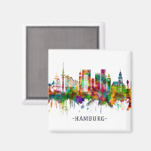 Hamburg Skyline Magnet (Vorderseite/Rückseite)
