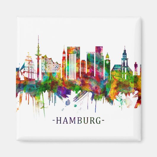 Hamburg Skyline Magnet (Vorne)