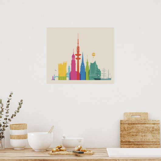 Hamburg Skyline Poster (Küche)