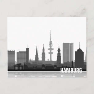 Hamburg Skyline - Postkarte / Grußkarte