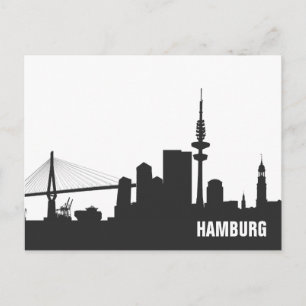 Hamburg Skyline - Postkarte / Grußkarte
