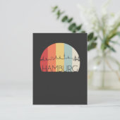 Hamburg Skyline Retro Postkarte (Stehend Vorderseite)