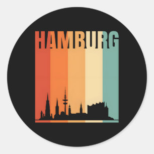Hamburg Skyline Runder Aufkleber