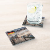 Hamburg Souvenir Glasuntersetzer (Schrägansicht)