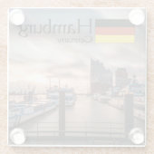 Hamburg Souvenir Glasuntersetzer (Rückseite)