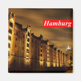 Hamburg - Speicherstadt bei Nacht - Magnet