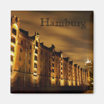 Hamburg - Speicherstadt bei Nacht - Magnet