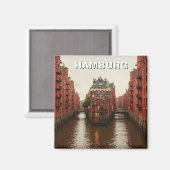 Hamburg Speicherstadt Deutschland - Reise Magnet (Vorderseite/Rückseite)