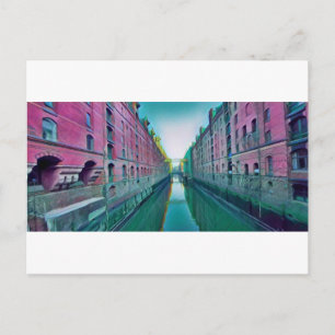 Hamburg Speicherstadt Kunstwerk Postkarte