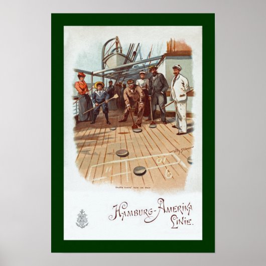 Hamburg ~ SS Graf Waldersee ~Shuffleboard Poster (Vorne)