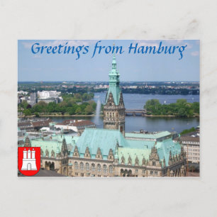 Hamburg Townhall Postkarte