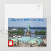 Hamburg Townhall Postkarte (Vorne/Hinten)
