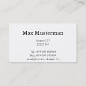 Hamburg Visitenkarten Visitenkarte (Rückseite)