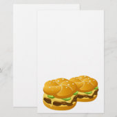 Hamburger-2 Stationery Briefpapier (Vorne/Hinten)