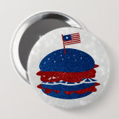 Hamburger 4. Juli Glitzer Button (Vorne & Hinten)