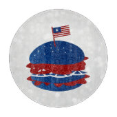 Hamburger 4. Juli Glitzer Schneidebrett (Vorderseite)