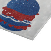 Hamburger 4. Juli Glitzer Schneidebrett (Ecke)