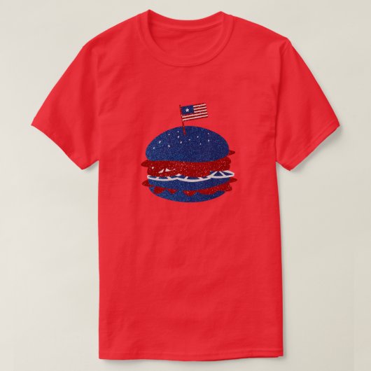 Hamburger 4. Juli Glitzer T-Shirt (Design vorne)