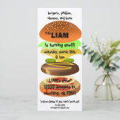 Hamburger / Abendessen Geburtstagseinladung Einladung (Stehend Vorderseite)